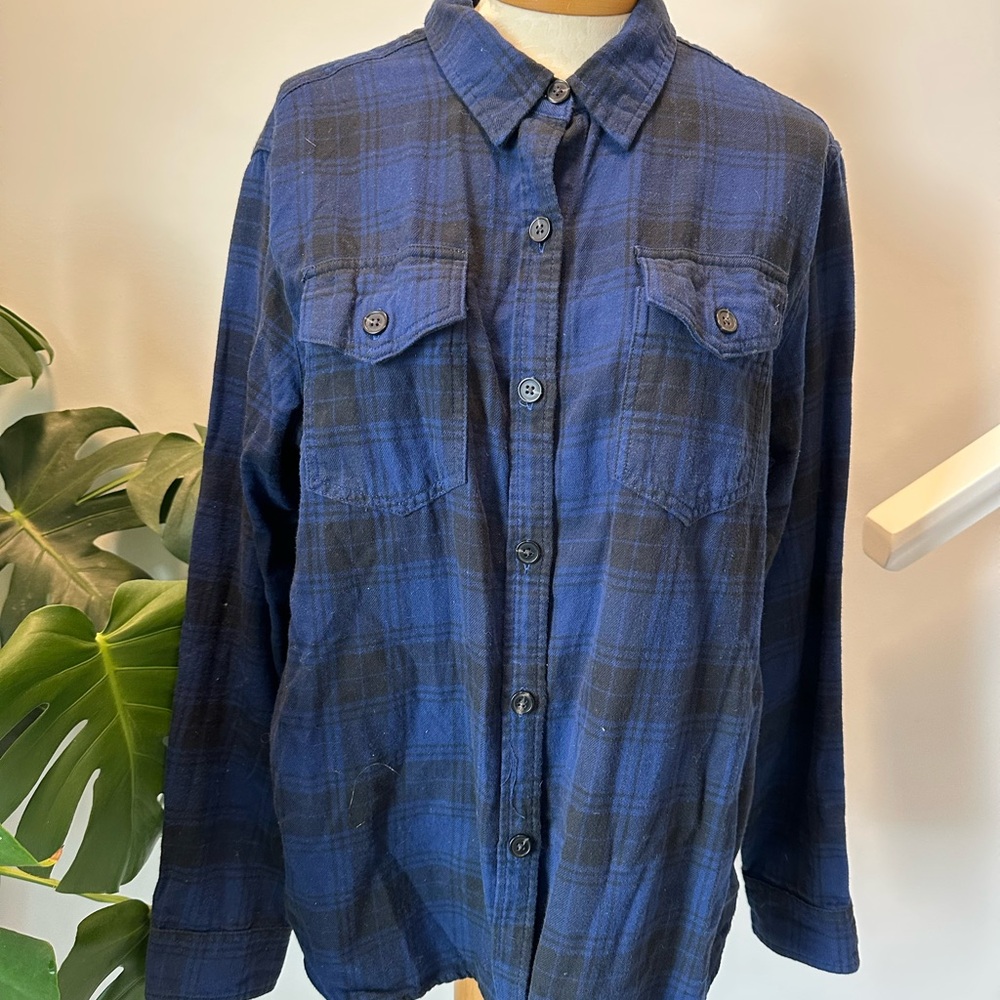 Blue Plaid Button Down Shirt